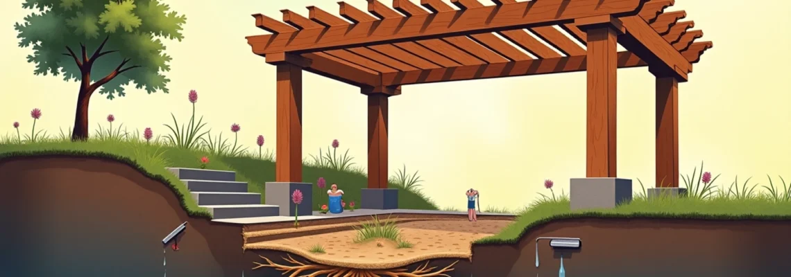 pérgola de madera