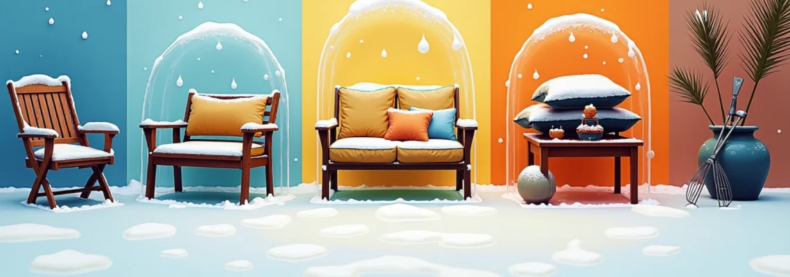 muebles de jardín en inviern